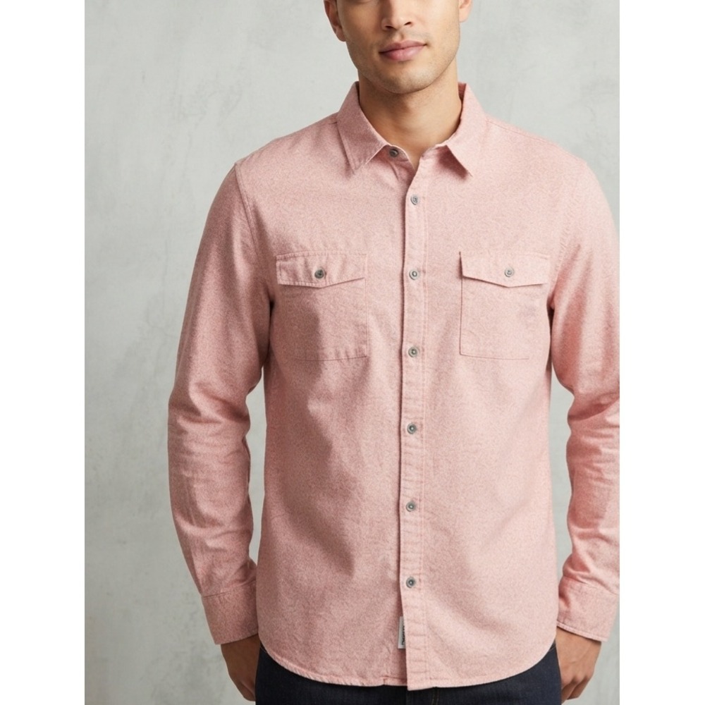 Calvin Klein Jeans Pink Printed Long Sleeve Button Down Utility Shirt XL